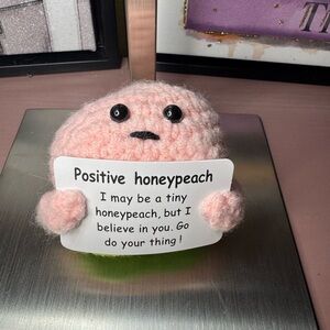Pink Crocheted Positive Honeypeach Plush